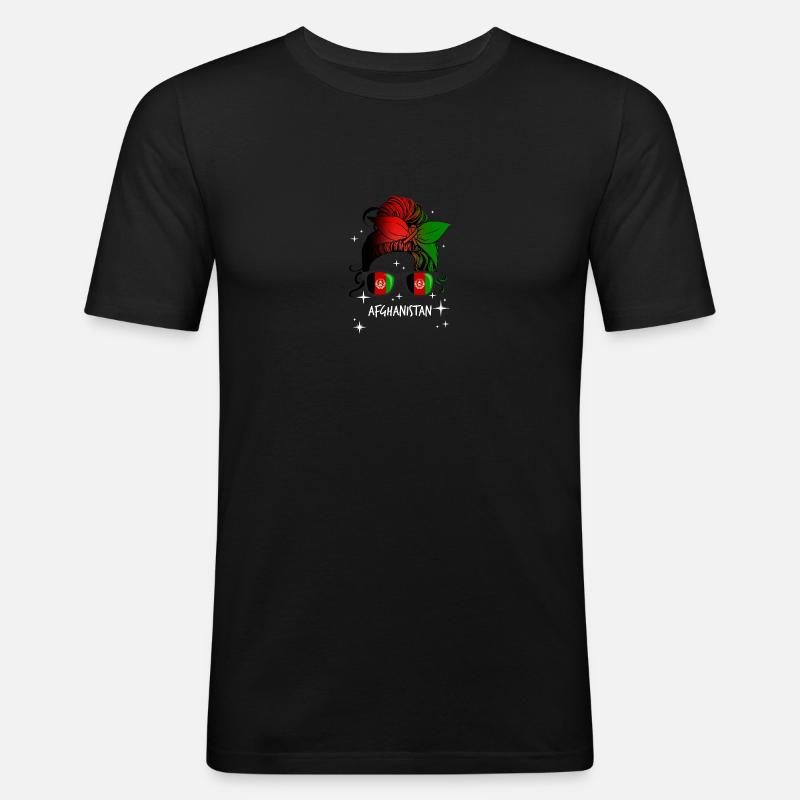 Afghanistan - Männer Slim Fit T-Shirt - Schwarz