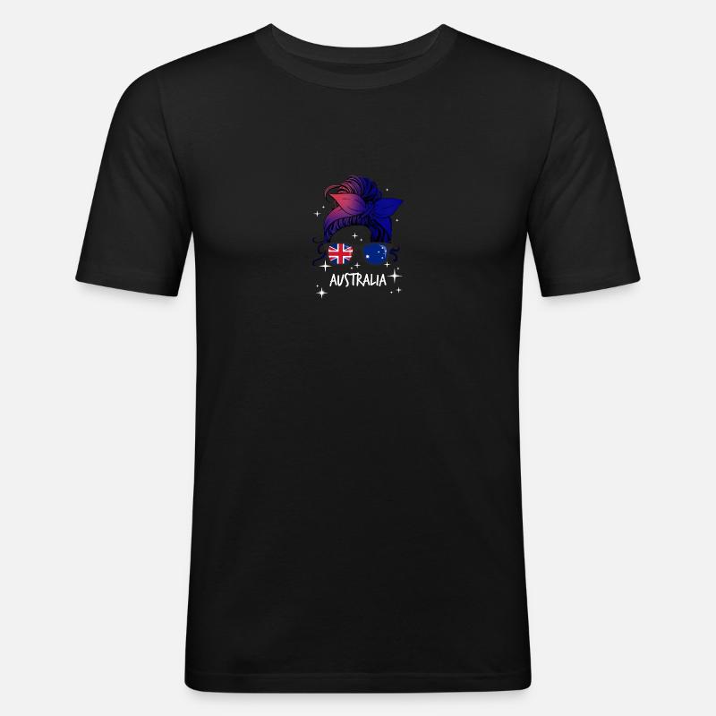 Australien - Männer Slim Fit T-Shirt - Schwarz
