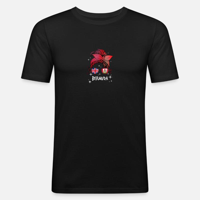 Bermuda - Männer Slim Fit T-Shirt - Schwarz