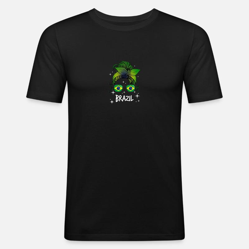 Brasilien - Männer Slim Fit T-Shirt - Schwarz