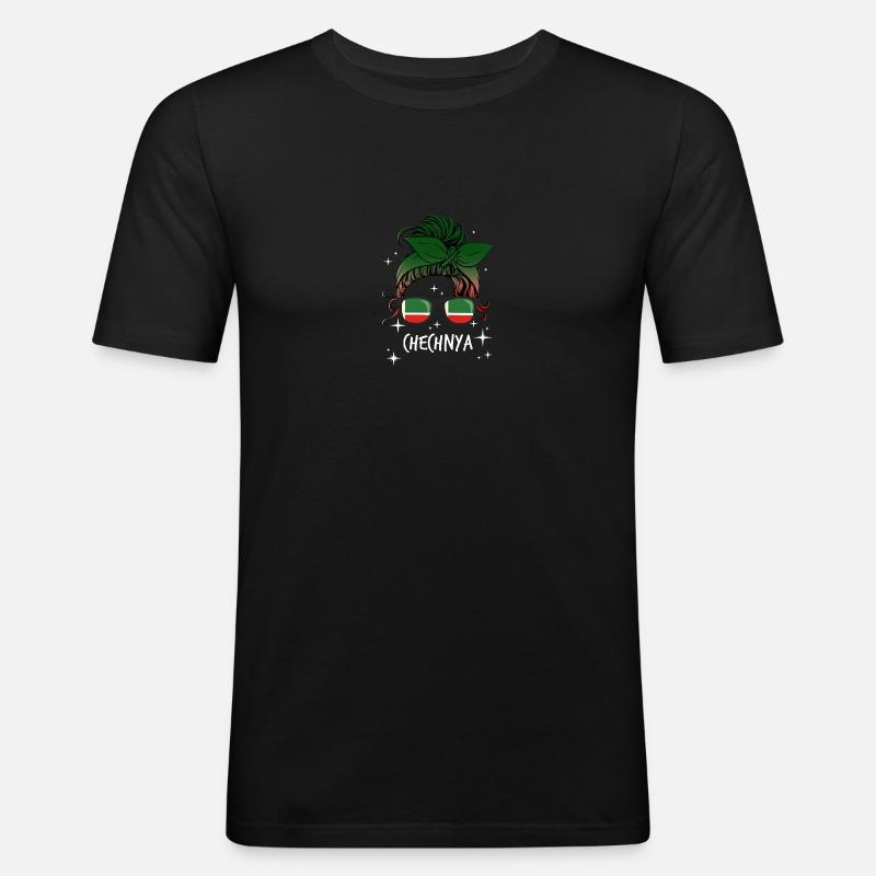 Tschetschenien - Männer Slim Fit T-Shirt - Schwarz