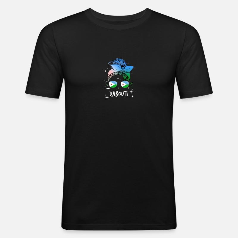 Dschibuti - Männer Slim Fit T-Shirt - Schwarz
