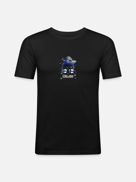 Finlande - T-shirt près du corps Homme - noir