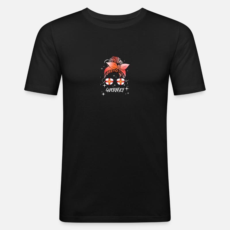 Guernsey - Männer Slim Fit T-Shirt - Schwarz