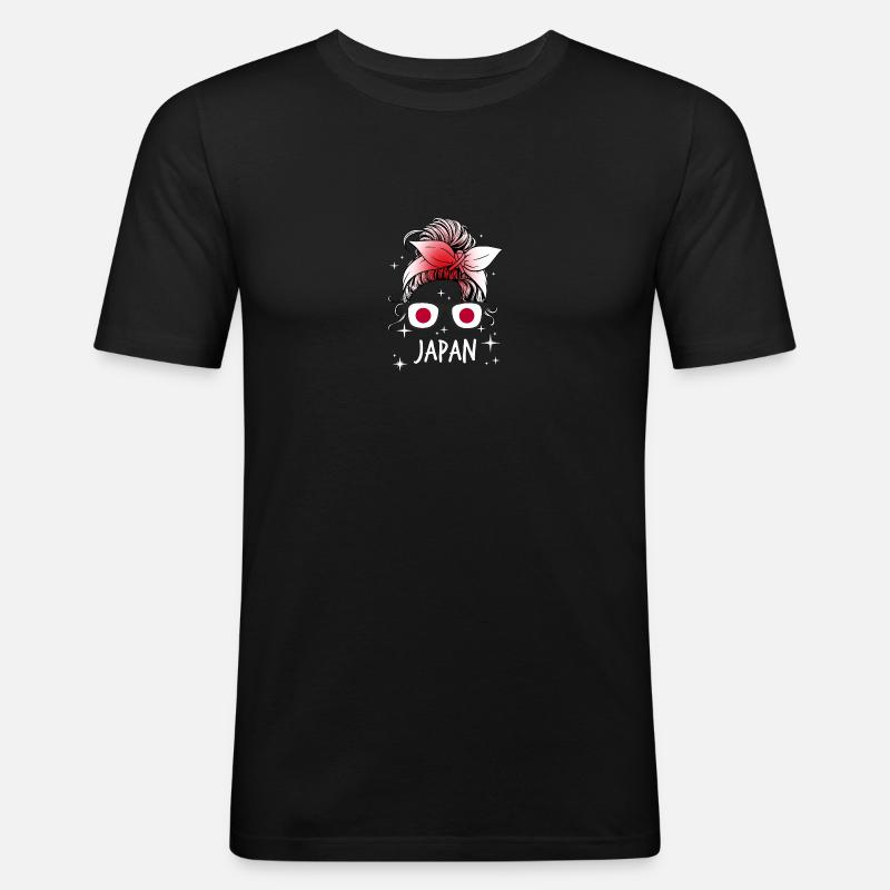 Japan - Männer Slim Fit T-Shirt - Schwarz