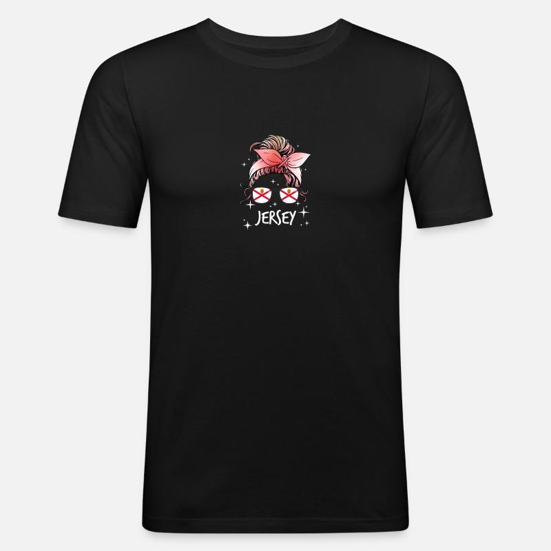 Jersey - Männer Slim Fit T-Shirt - Schwarz