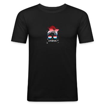 Luxembourg - Men's Slim Fit T-Shirt - black - Front - Nik (191cm)