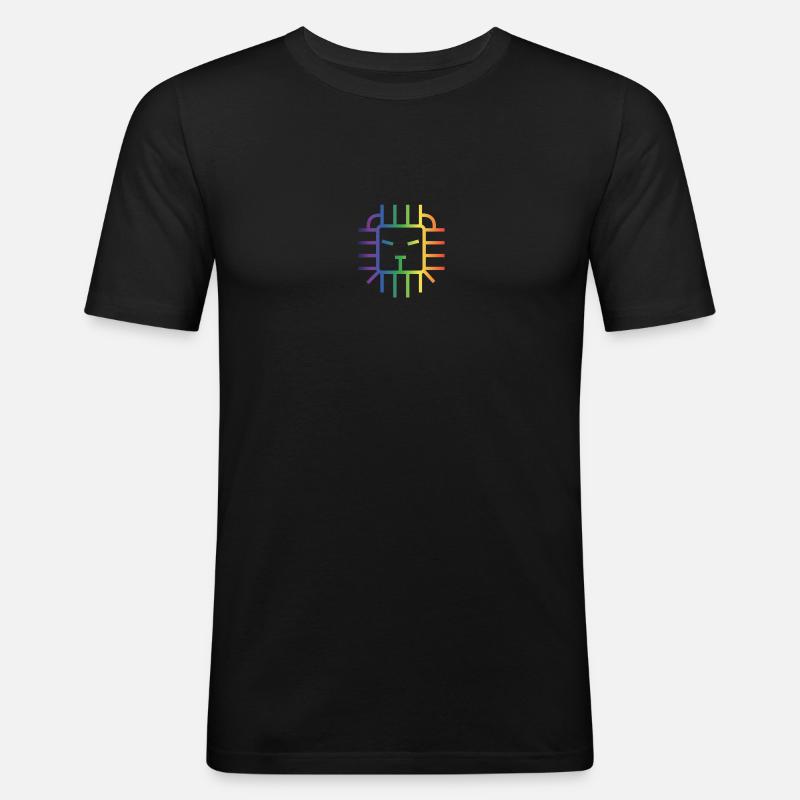 Pride Löwe - Männer Slim Fit T-Shirt - Schwarz