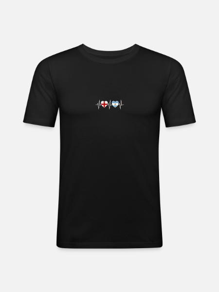Angleterre et Argentine Drapeaux argentins - T-shirt près du corps Homme - noir