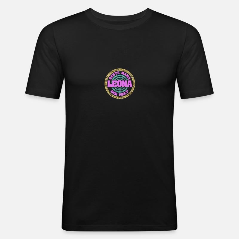 Mutter Leona - Männer Slim Fit T-Shirt - Schwarz