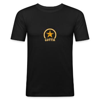 Lotta als Vorname - Männer Slim Fit T-Shirt - Schwarz - Vorne - Nik (191cm)