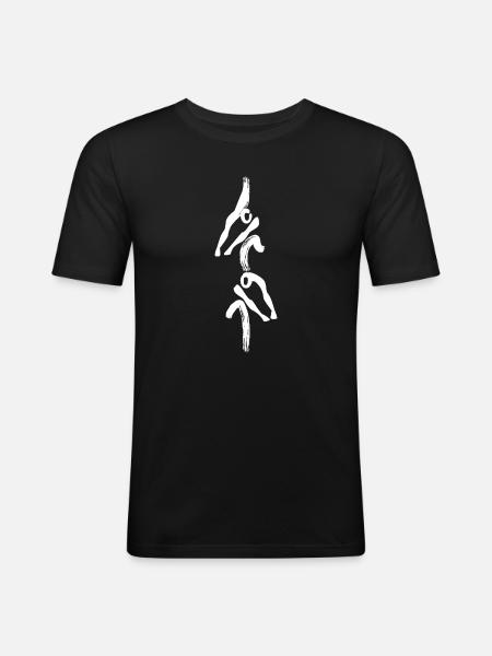 2- rowing boat in white - Men's Slim Fit T-Shirt - black