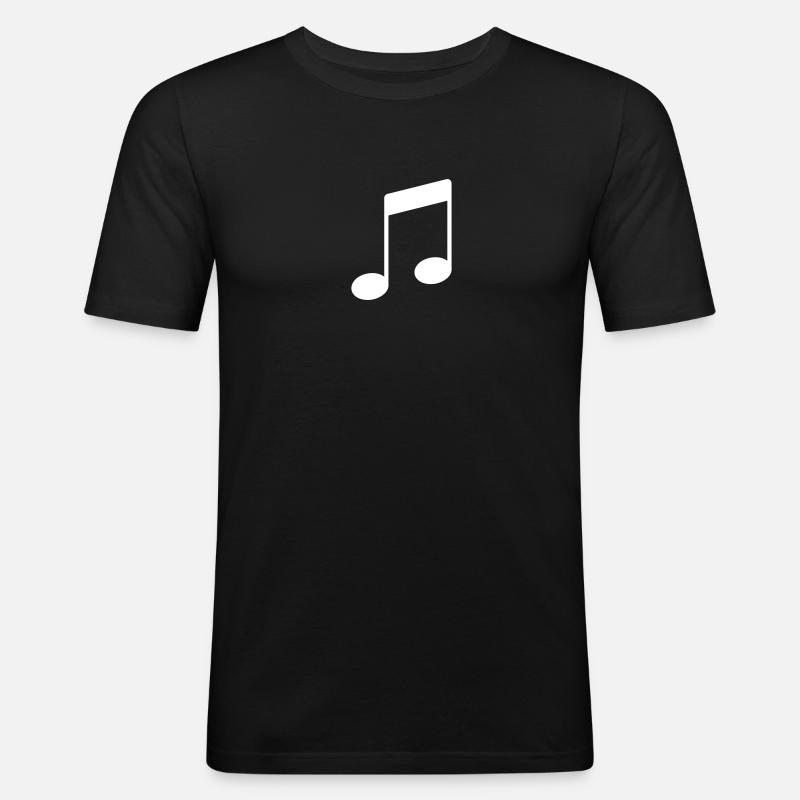 note_icon - Männer Slim Fit T-Shirt - Schwarz