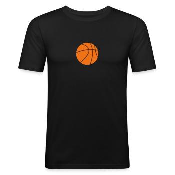 Baskettball ball - Männer Slim Fit T-Shirt - Schwarz - Vorne - Nik (191cm)
