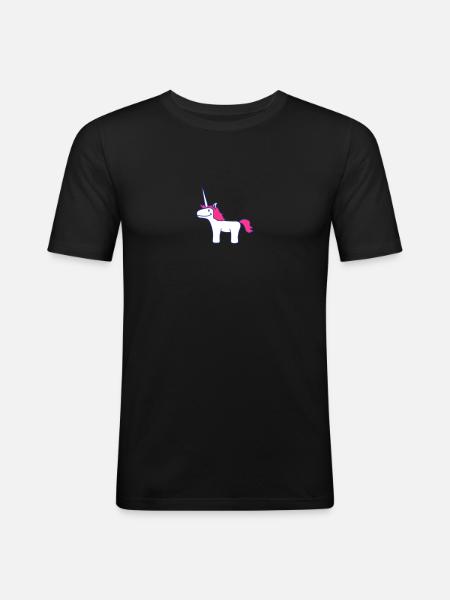 Unicorn - Männer Slim Fit T-Shirt - Schwarz