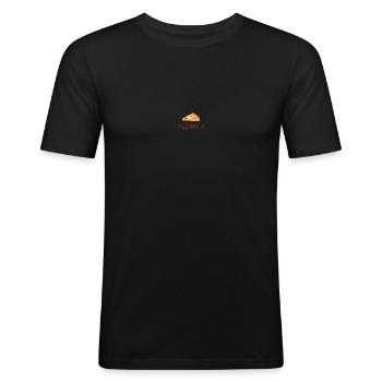 Humeur pizza - T-shirt près du corps Homme - noir - Devant - Nik (191cm)
