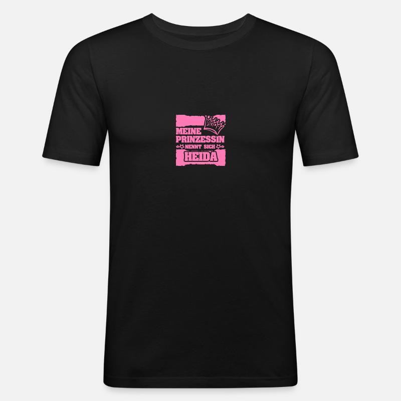 Mädchenname Heida - Männer Slim Fit T-Shirt - Schwarz