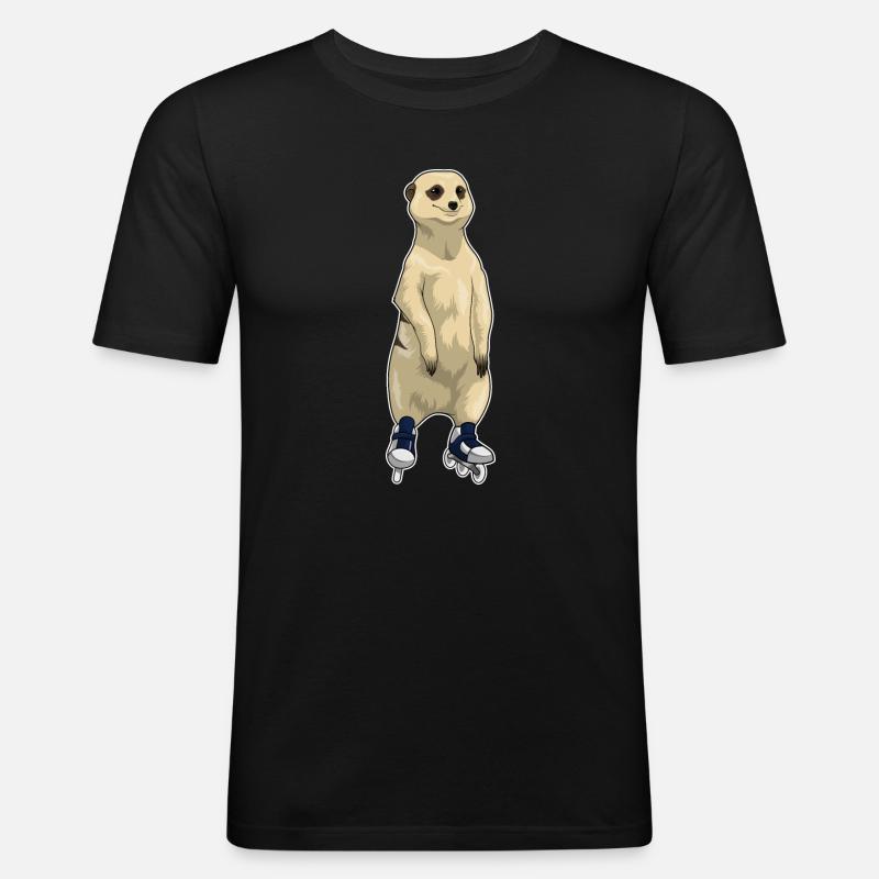 Erdmännchen Inline skating Inline skates - Männer Slim Fit T-Shirt - Schwarz