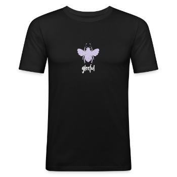 Purple Pastel Bee Gleeful Bee Be Gleeful - Men's Slim Fit T-Shirt - black - Front - Nik (191cm)