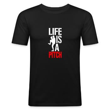 Pitch baseball pitcher - Men's Slim Fit T-Shirt - black - Front - Nik (191cm)