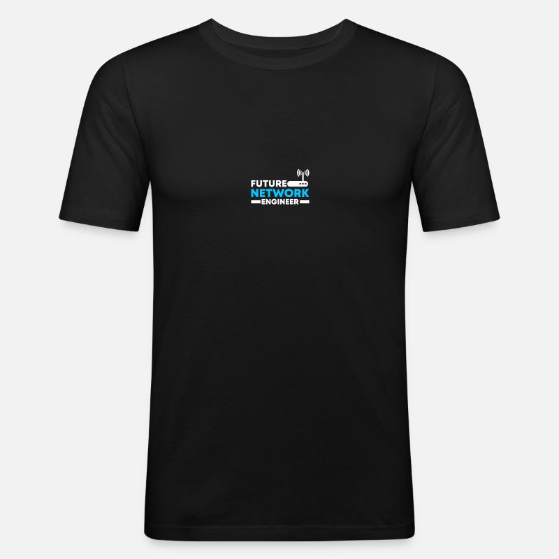 Computer-Netzwerktechnik Netzwerkingenieur - Männer Slim Fit T-Shirt - Schwarz