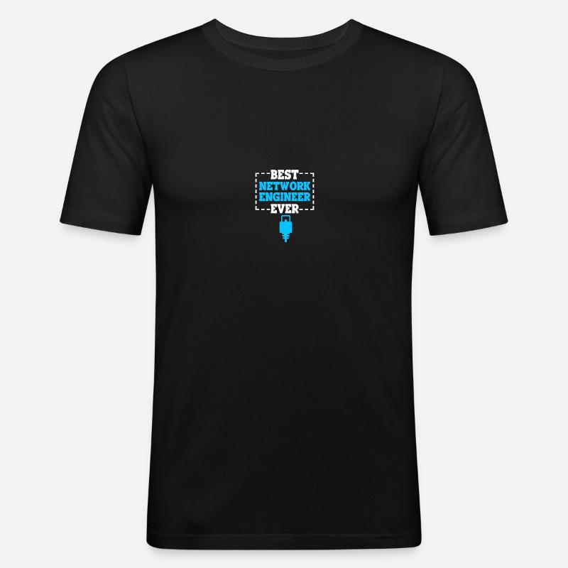 Computer-Netzwerktechnik Netzwerkingenieur - Männer Slim Fit T-Shirt - Schwarz