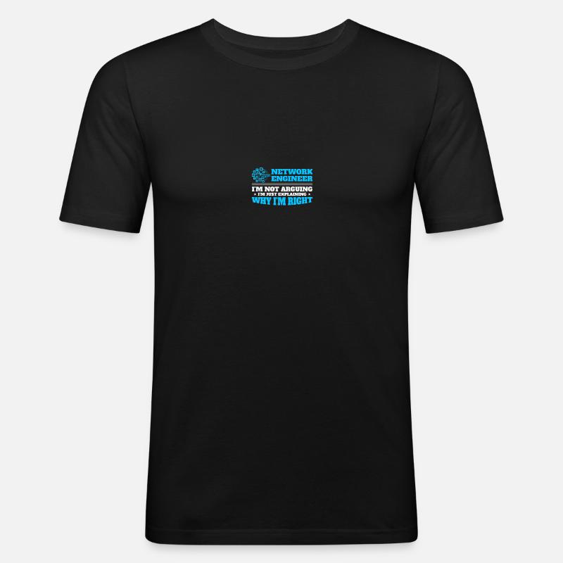 Computer-Netzwerktechnik Netzwerkingenieur - Männer Slim Fit T-Shirt - Schwarz