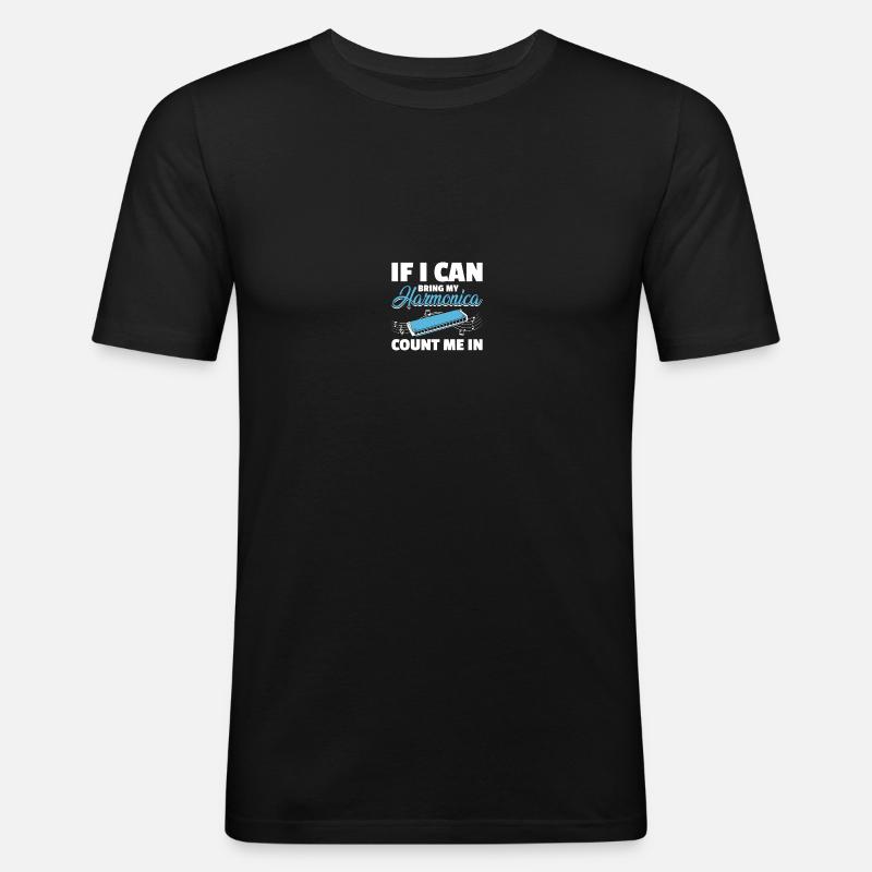 Harmonica player - Men's Slim Fit T-Shirt - black