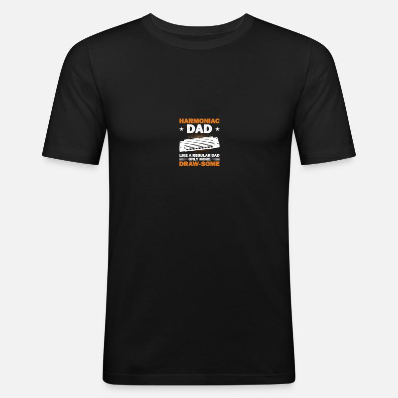Harmonica player - Men's Slim Fit T-Shirt - black