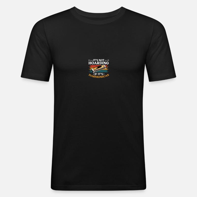 Harmonica player - Men's Slim Fit T-Shirt - black