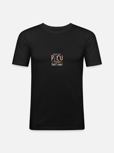 Pediatric Nurse PICU Nurse - Men's Slim Fit T-Shirt - black