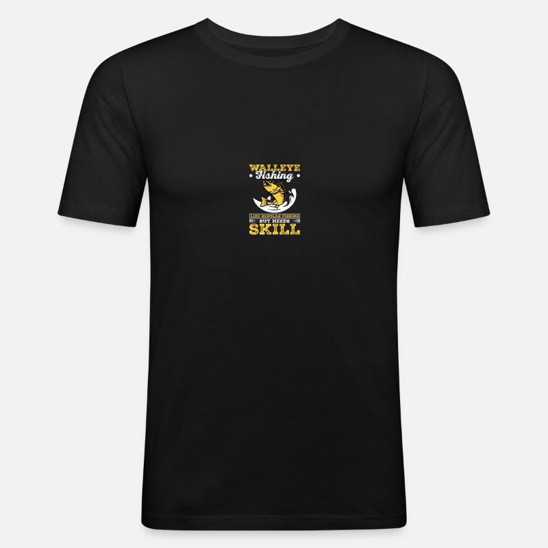 Walleye Hunter Walleye Fischen - Männer Slim Fit T-Shirt - Schwarz
