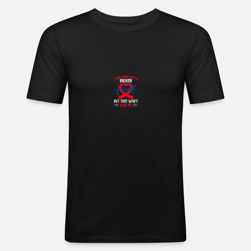 Angeborener Herzfehler CHD-Bewusstsein - Männer Slim Fit T-Shirt - Schwarz