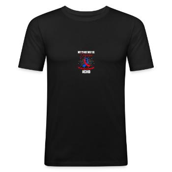 Congenital heart defect CHD consciousness - Men's Slim Fit T-Shirt - black - Front - Nik (191cm)