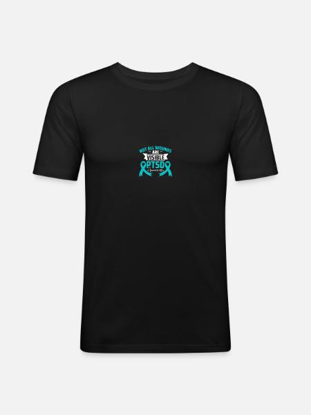 PTSD Awareness - Men's Slim Fit T-Shirt - black