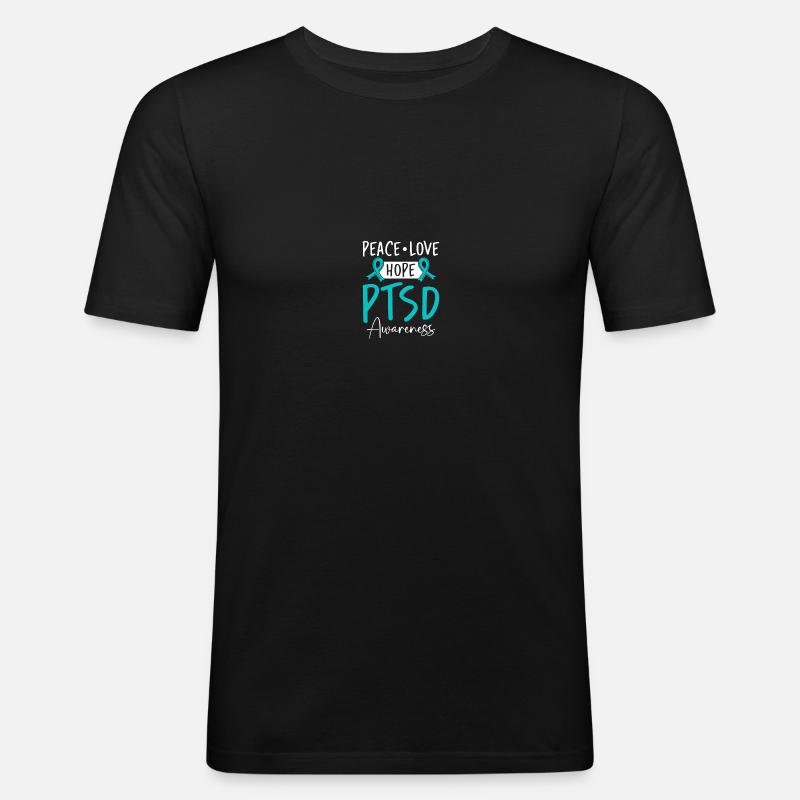PTSD-Bewusstsein - Männer Slim Fit T-Shirt - Schwarz