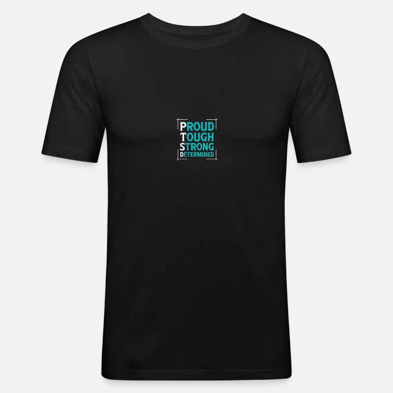 PTSD-Bewusstsein - Männer Slim Fit T-Shirt - Schwarz