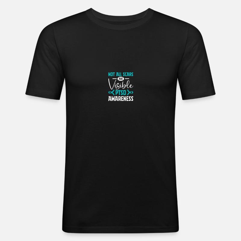 PTSD-Bewusstsein - Männer Slim Fit T-Shirt - Schwarz