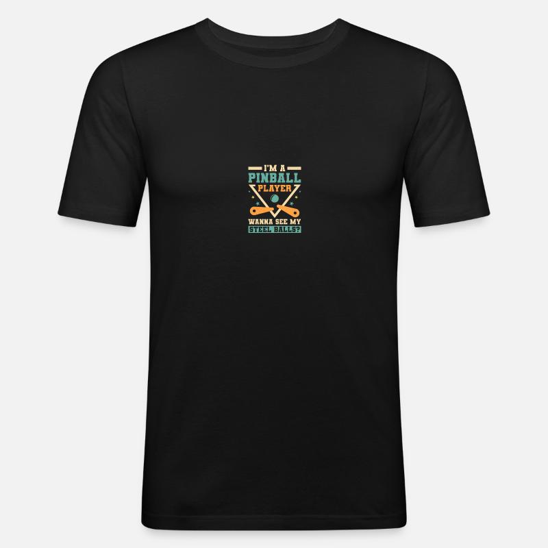 Flipper Spieler Flipper - Männer Slim Fit T-Shirt - Schwarz