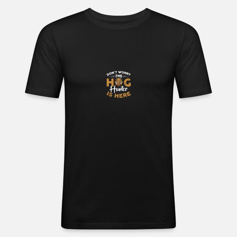 Hog Hunter Schweinejagd - Männer Slim Fit T-Shirt - Schwarz