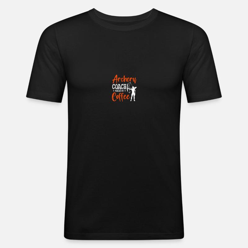 Bogenschießen-Trainer - Männer Slim Fit T-Shirt - Schwarz