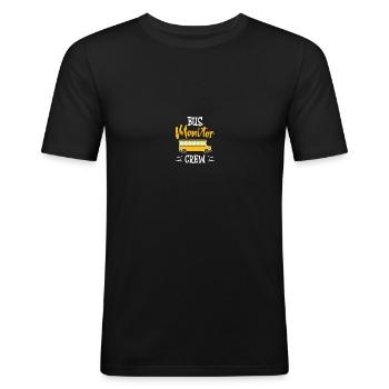 School Bus Monitor - Men's Slim Fit T-Shirt - black - Front - Nik (191cm)