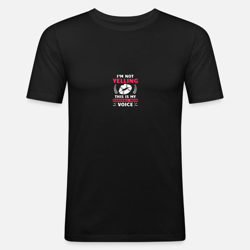 Baseball Mama - Männer Slim Fit T-Shirt - Schwarz