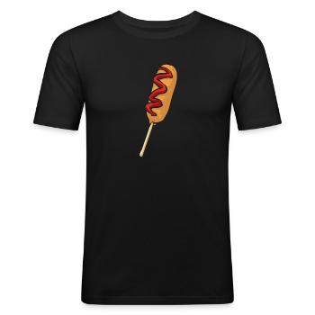 Corn Dog Corndog - Men's Slim Fit T-Shirt - black - Front - Nik (191cm)