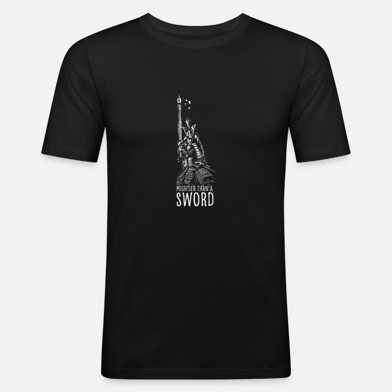 Samurai author - Men's Slim Fit T-Shirt - black