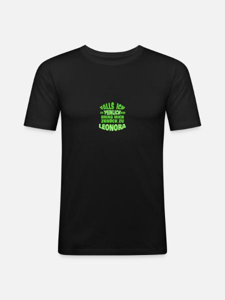 Leonora als Jungesellenabschied - Männer Slim Fit T-Shirt - Schwarz