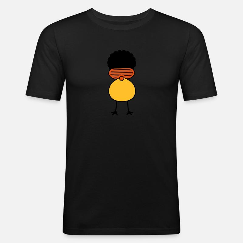 Funky Chick - Männer Slim Fit T-Shirt - Schwarz