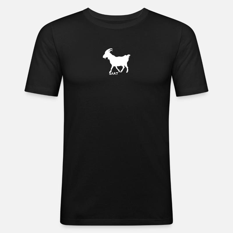 Ziege G.O.A.T. weiß - Männer Slim Fit T-Shirt - Schwarz