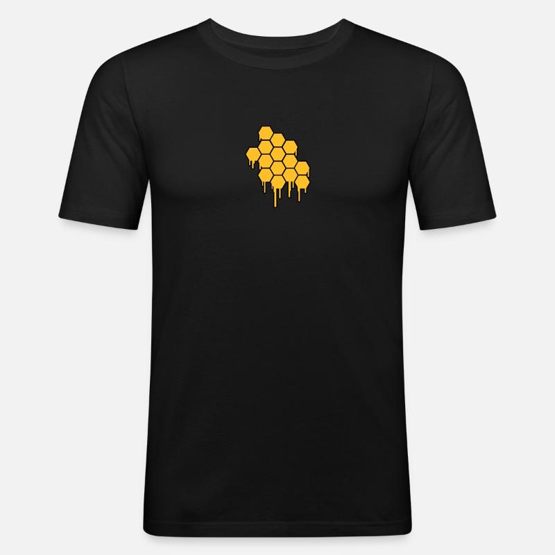 Honeycombs Pattern - T-shirt près du corps Homme - noir