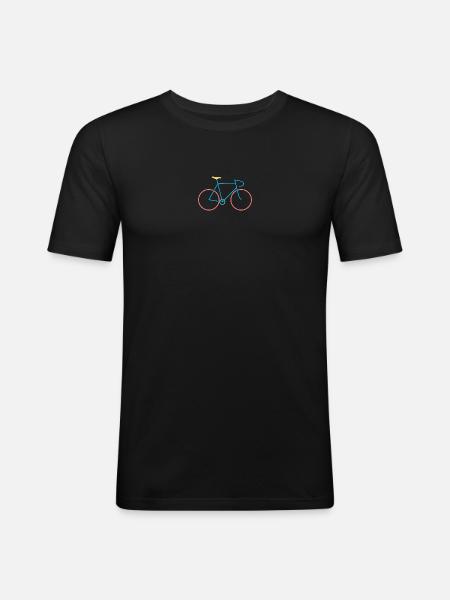 Rennrad rot blau - Männer Slim Fit T-Shirt - Schwarz